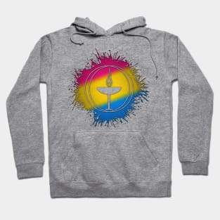 Paint Splatter Pansexual Pride Flag Unitarian Universalism Symbol Hoodie